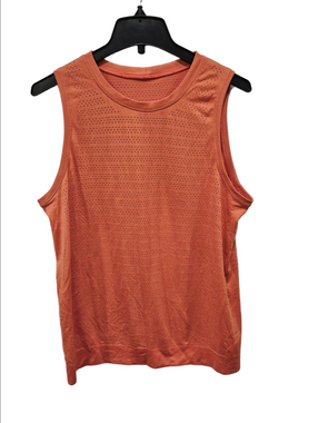 ​Lululemon Breeze By Muscle Tank Top Brick Perforated Seamless Size 12